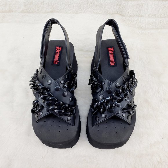 Demonia Shoes - Funn 12 Goth Platform Slingback Sandals Demonia